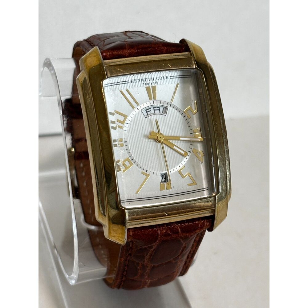 Kenneth Cole KC1326W tank men's watch, new band, working